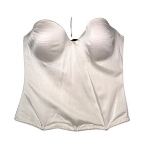 Strapless Satin Bridal Basque Corset Ivory - 36B